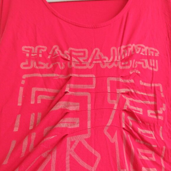 VINTAGE Y2K HARAJUKU LOVERS Red Stretch Logo Ruched Tunic Dress - Size L - Picture 5 of 14